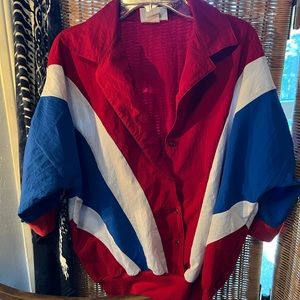 Cortiva color block collard shirt